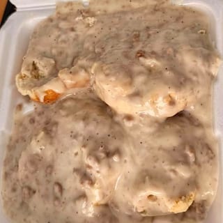 1/2 Biscuits and Sausage Gravy